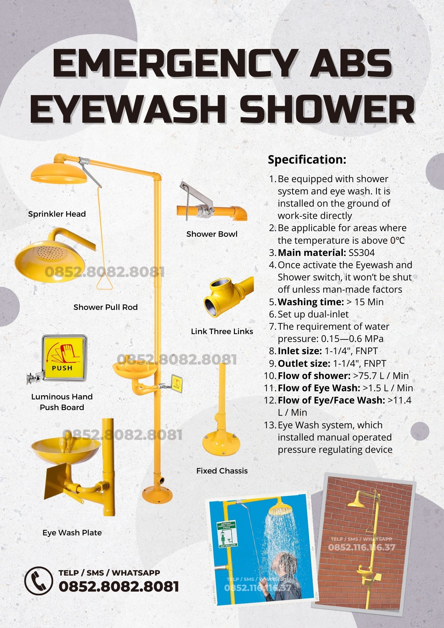 safety eyewash shower abs